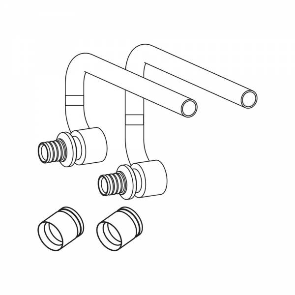 REHAU 11372481003 SL-компл. двух Левых концевых C-обр. трубок с гильзами 16-12x1.0 для подкл. радиаторов