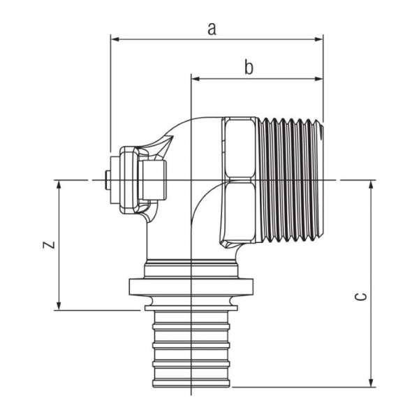 REHAU 14563651001 Угольник настенный с наружной резьбой 20-R 1/2 RX