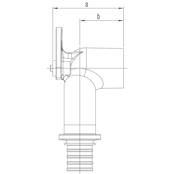 REHAU 14564031001 Угольник проточный настенный 16/16-Rp 1/2 короткий RX