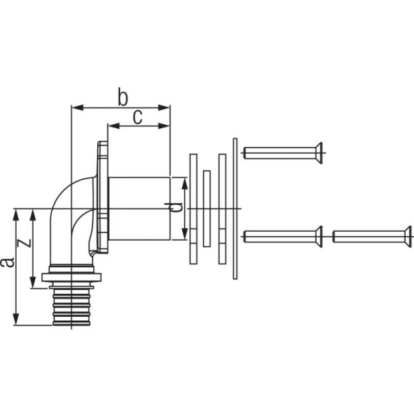 REHAU 14563751001 Угольник настенный для гипсокартонных плит 20-Rp1/2x28 RX