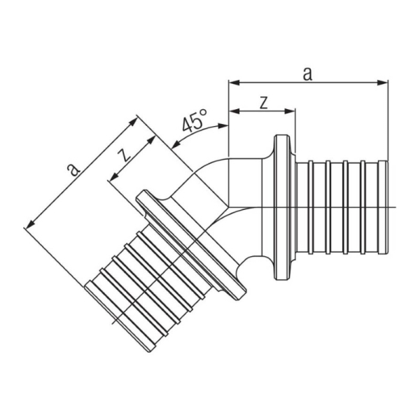 REHAU 14563101001 Угольник 45, 63 RX