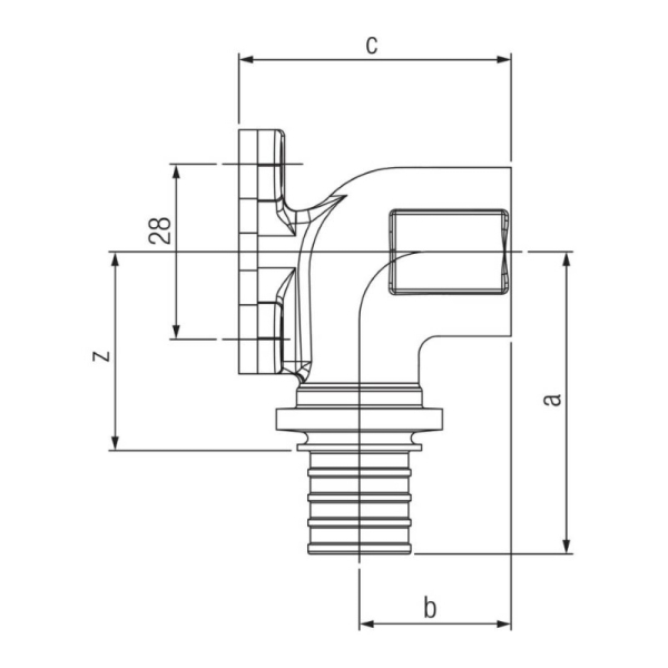 REHAU 14563691001 Угольник настенный с квадратными фланцами 20-Rp1/2 RX