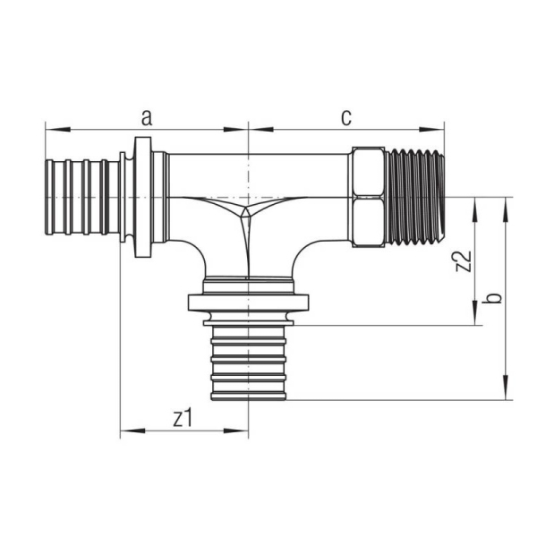 REHAU 14564011001 Тройник RAUTITAN RX с наружной резьбой 20-20-R 1/2