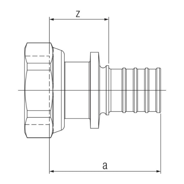 REHAU 14563441001 Переходник с накидной гайкой 40-G 1 1/2 RX