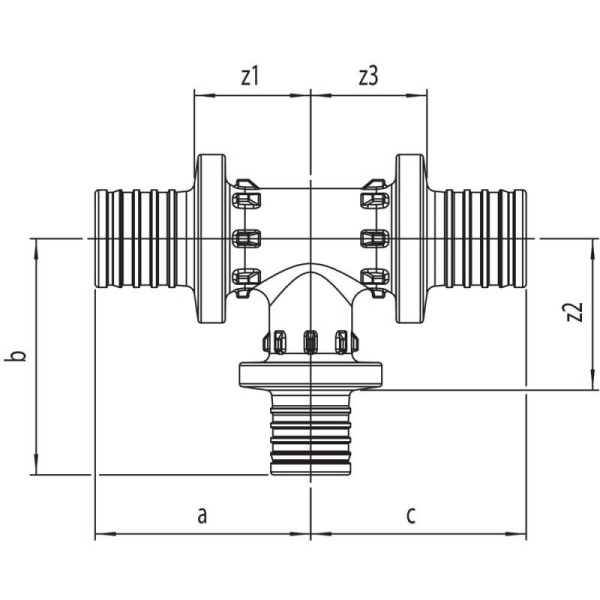 REHAU 11600671001 Тройник с уменьшенным боковым проходом 40-20-40 PX