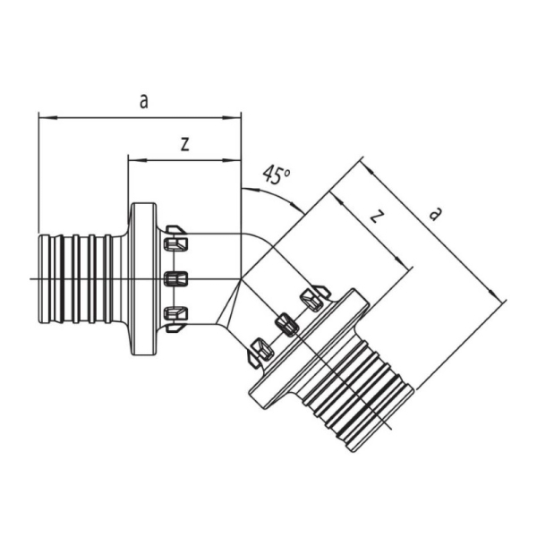 REHAU 11600541001 Угольник 45, 32 PX