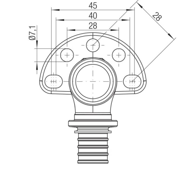 REHAU 14564181001 Угольник настенный с внутренней резьбой 16-Rp 1/2 длинный, 70 мм RX