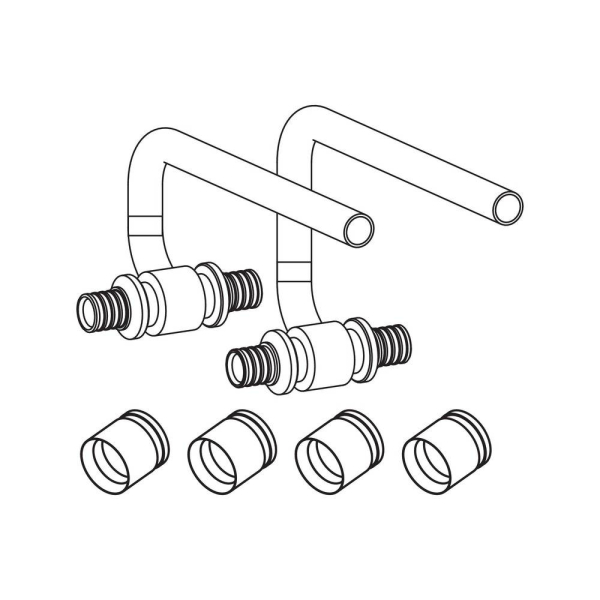 REHAU 11372381003 SL-комплект двух C-обр. трубок с гильзами 16-12x1.0-16 для подкл. радиаторов